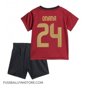 Belgien Amadou Onana #24 Replik Heimtrikot Kinder EM 2024 Kurzarm (+ Kurze Hosen)